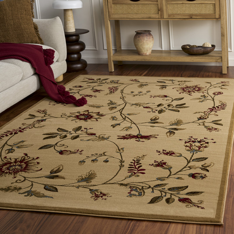 Carolane Performance Floral Rug, Rectangle 5'3" x 7'6"
