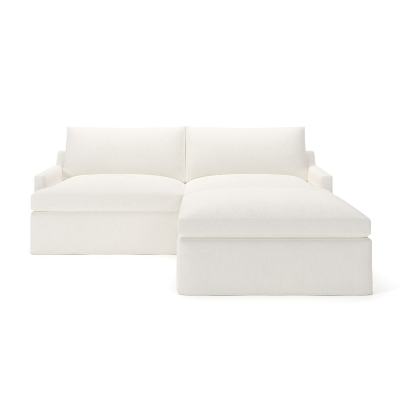 Wrenley 3-Piece Slipcovered Modular Sectional, Apollo Alpaca Boucle