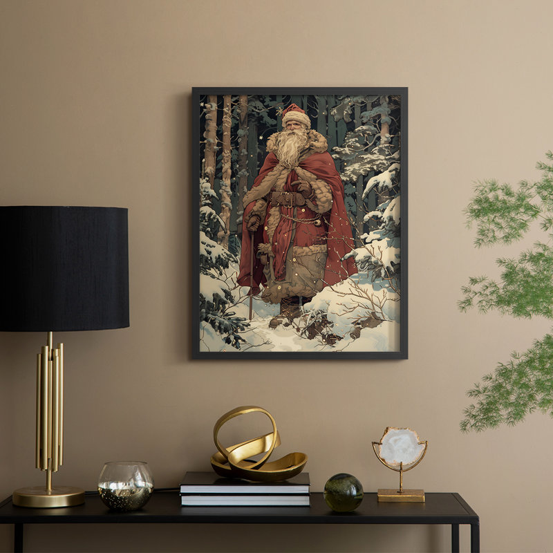 «Christmas Holiday Art DCxxxii», reproduction d'art encadrée - bois massif, H 21 po x l 17 po, Noir, noir, noir, noir