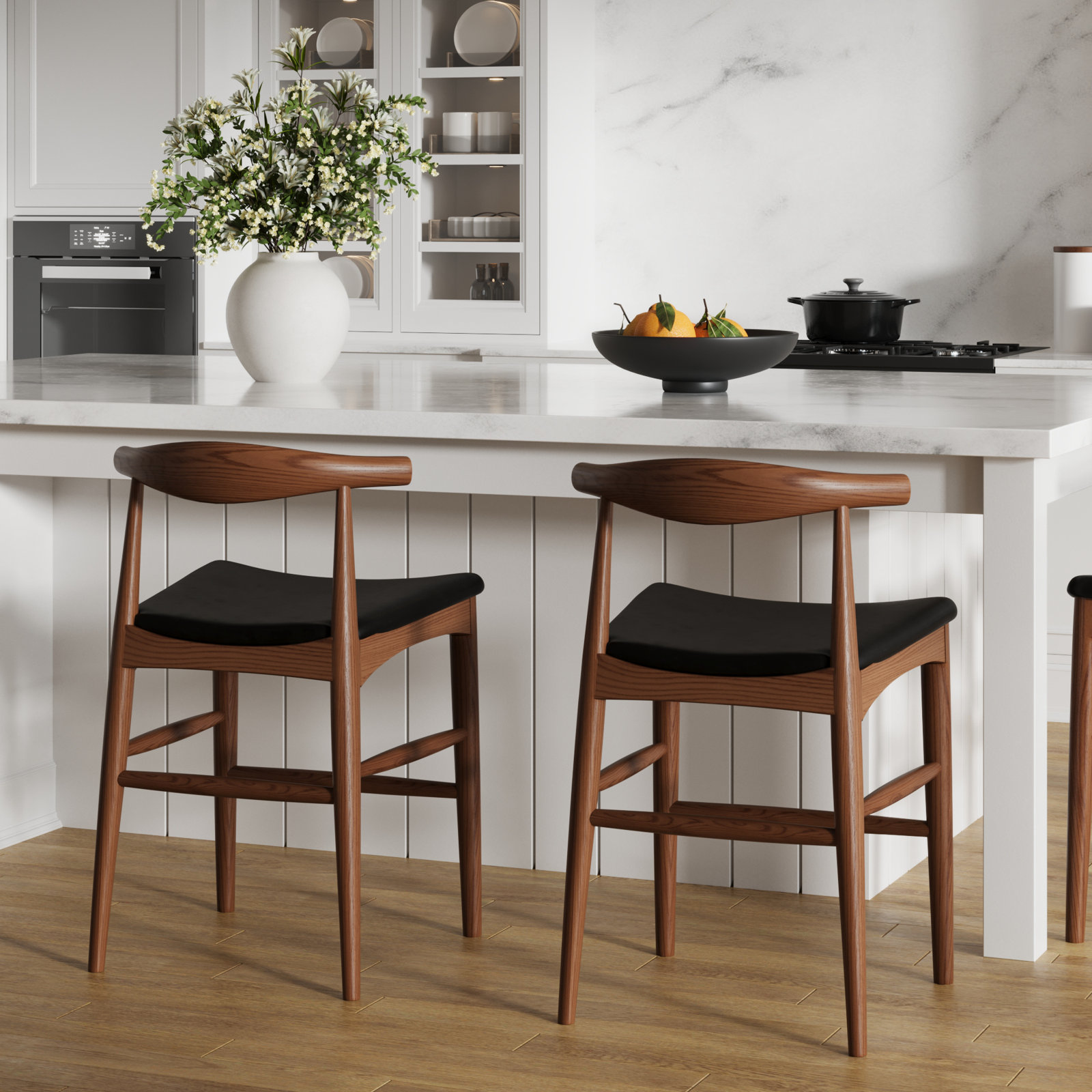 Ardo Vegan Leather Bar & Counter Stool, Counter Stool (24" Seat Height), Walnut