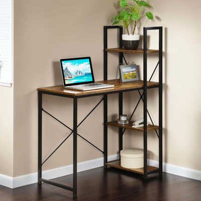 Gerell Office Workstation Desk with Shelves