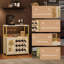 Armoire à vin à 3 niveaux avec support à vin amovible et espace de rangement, armoire à buffet avec porte-verre et porte grillagée, pour la cuisine, le salon et le bar