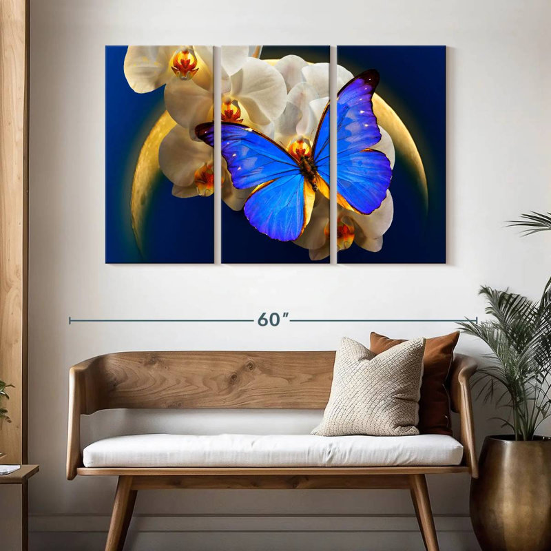Brampt Moonlit Morpho Butterfly, 32" H x 50" W
