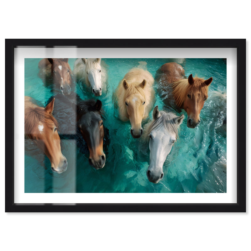 «Herd in the Deep II Shadowbox», reproduction d'art mural par Notoriart, cadre noir, 36 x 24, H 25 po x l 37 po