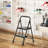 2 Step Ladder, Sturdy Steel Portable Ladder with Anti-Slip Wide Pedals, Folding Step Stool,Library Ladder,Decorative Kitchen Step Ladder
