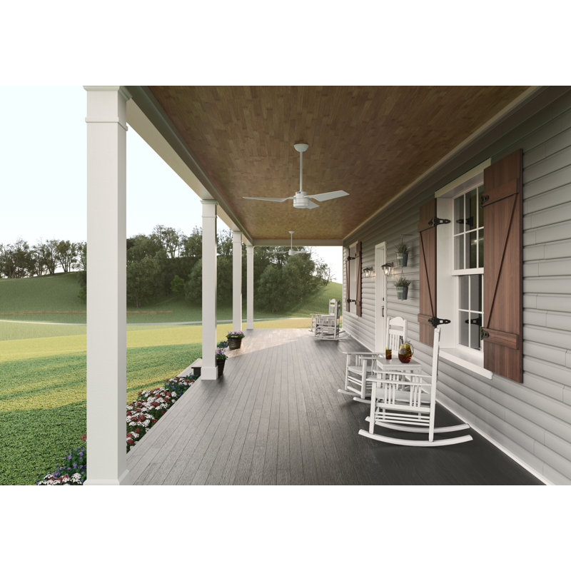 52" Cabo Frio 3 - Blade Outdoor Standard Ceiling Fan with Wall Control, Fresh White