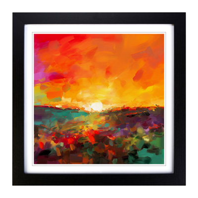 Sunset Gestural Art - Framed Print