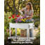 Lit de jardin surélevé 39 pouces avec roulettes, jardinière surélevée en métal avec tablette de rangement, capacité de 400 lb-438312276