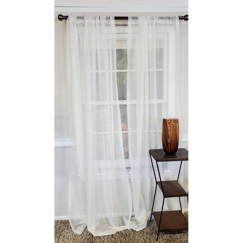 SheerPanel Polyester Sheer Curtain Single, White