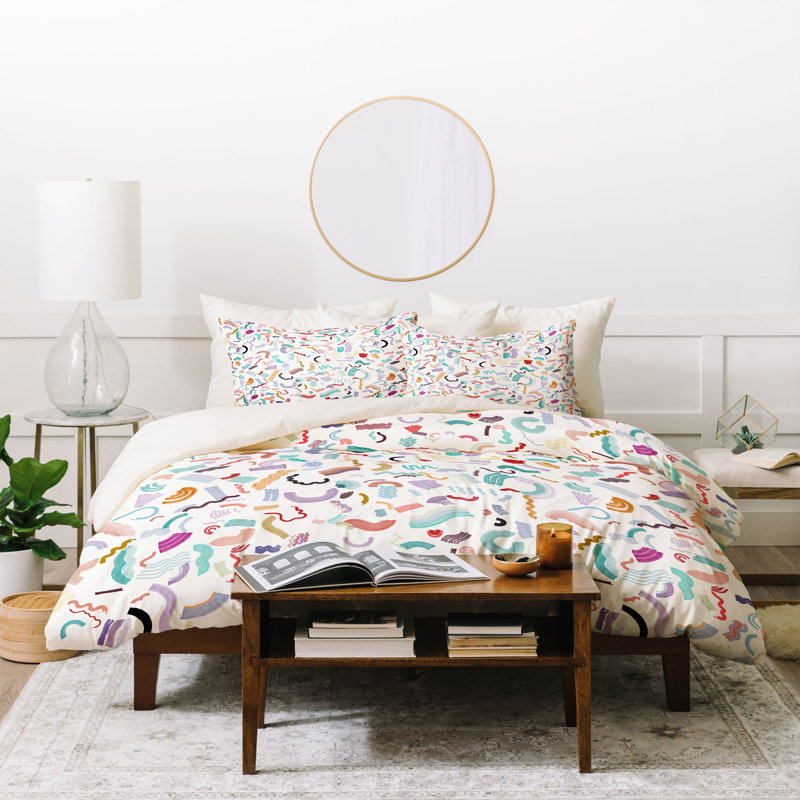 Ensemble de housse de couette 3 pièces Ninola, Housse de couette pour très grand lit et 2 très 
