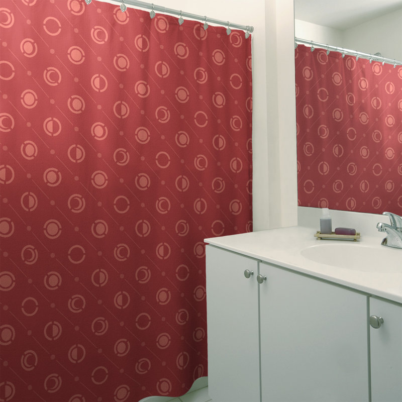 Rideau de douche à phases simples classic moon Noira Gothard, Rouge X