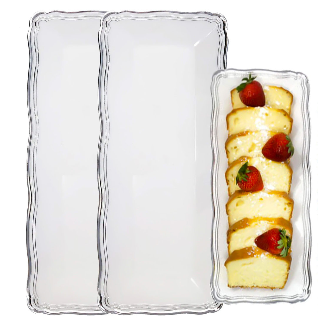 Disposable Aristocrat Collection Narrow Serving Trays 13.75 inches x 6 inches (Set of 8) House of Hampton® 