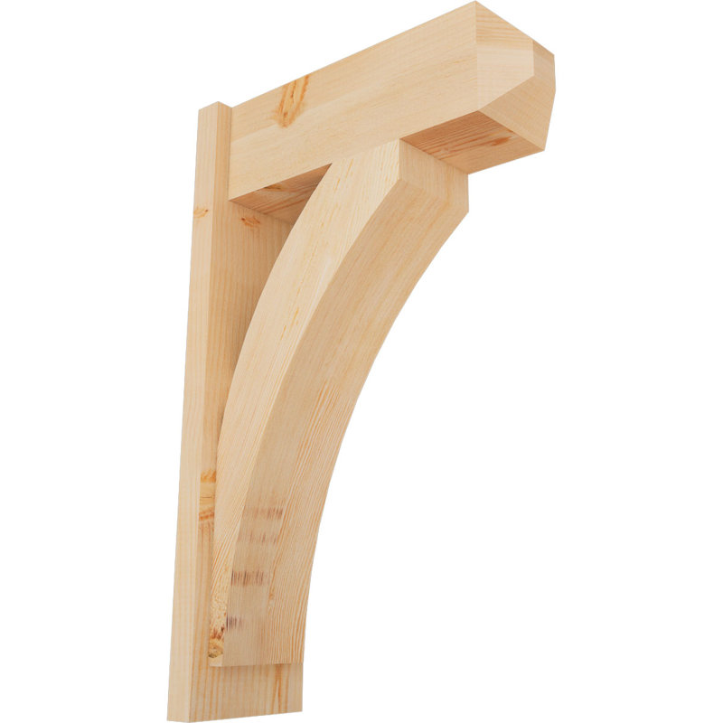 Thorton Craftsman Rustic Wood Outlooker,  20" D x 32" H , 7 1/2" W Douglas Fir (Smooth)