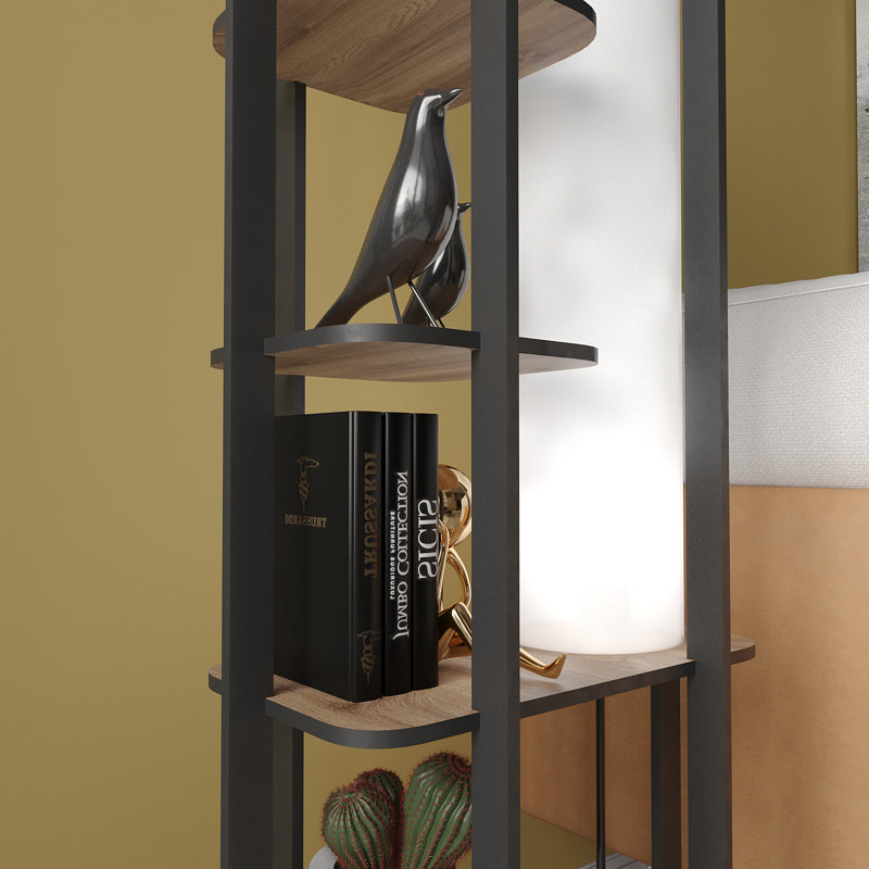 Dazya 135cm Cerused/Limed Column Floor Lamp