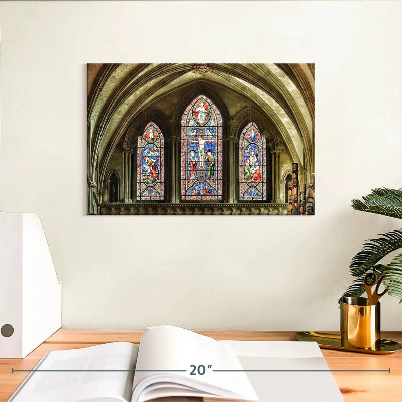 Vitrail cathédrale Lilie, H 8 po x l 12 po