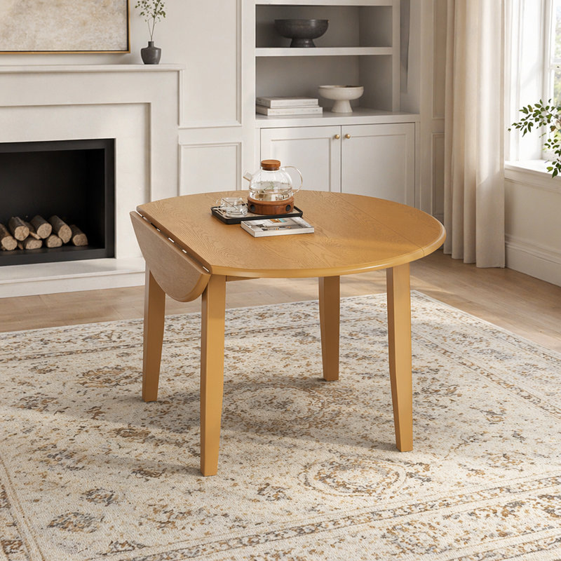 Table de salle à manger extensible, pliable et compacte, pour 2 petits et 4 personnes, Brun pâle