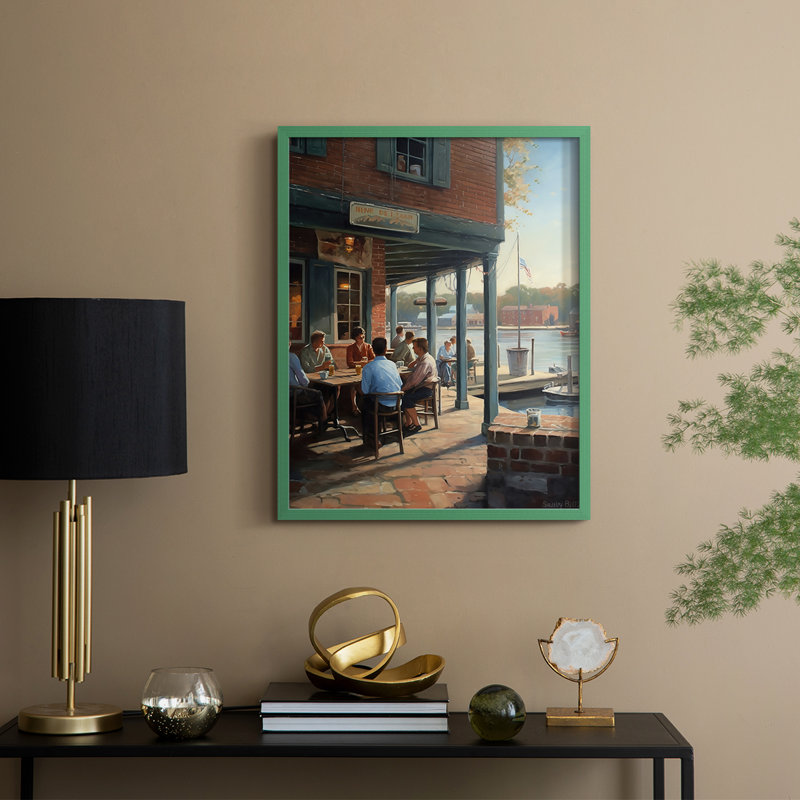 NAUTICAL Series DCXVI Framed Print - Solid Wood, Green, 30" H x 24" W