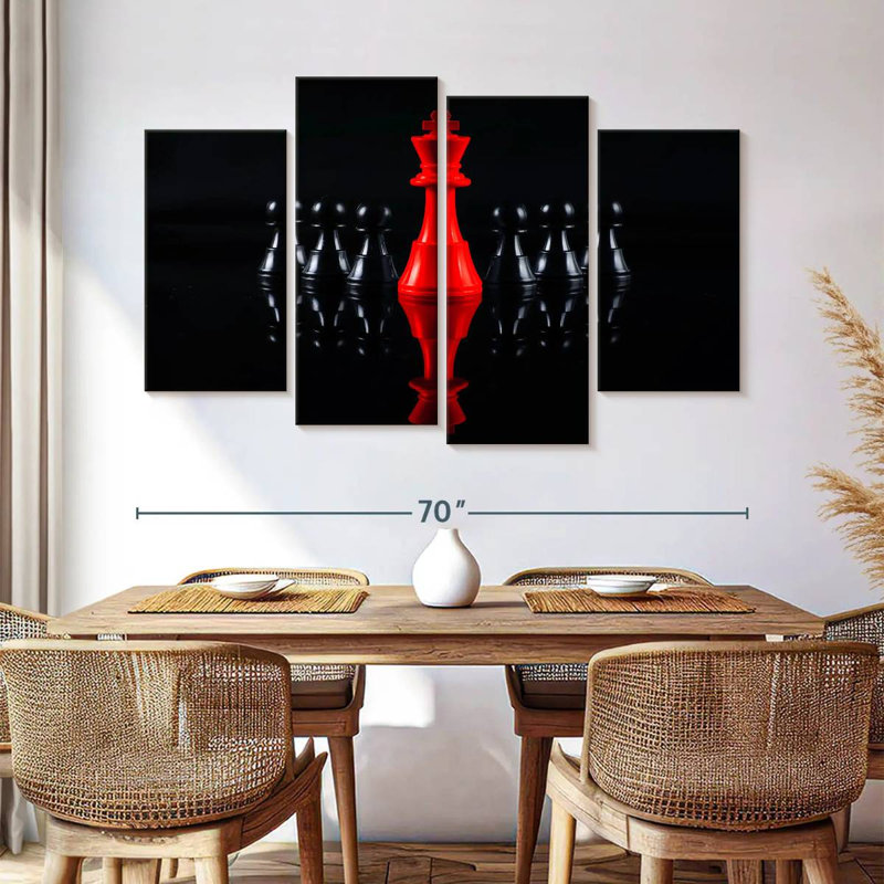 Senne Chess King And Pawns, 42" H x 68" W