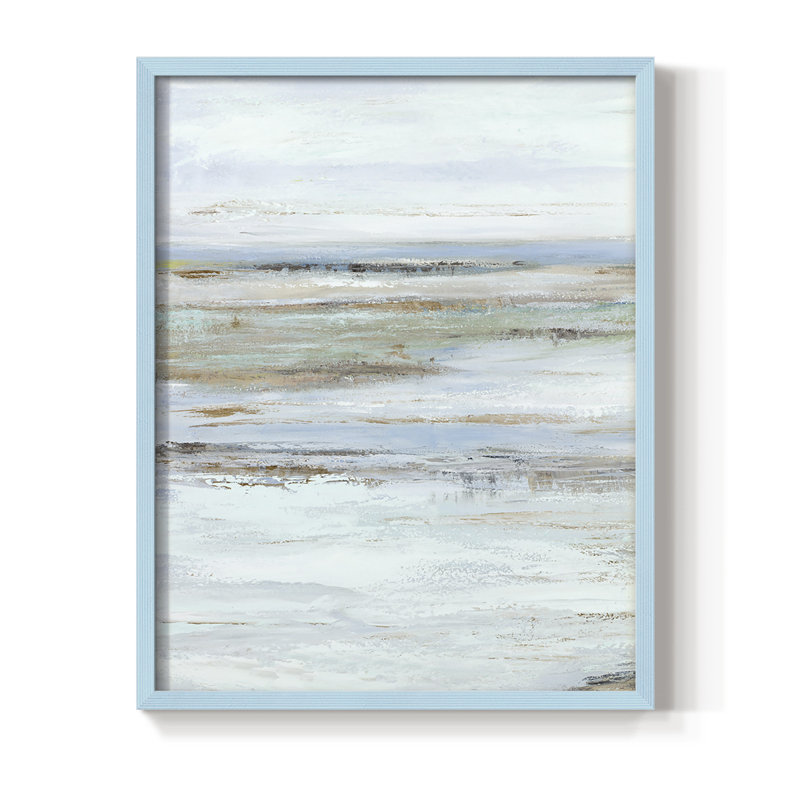 Reproduction encadrée «Mute Misty Marsh I» - bois massif, H 10 po x l 8 po, Bleu