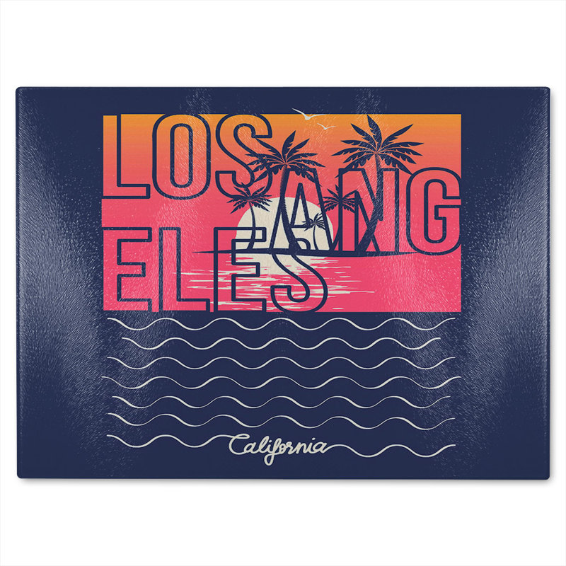 Los Angeles Sun Glass Chopping Board, 28cm L x 20cm W