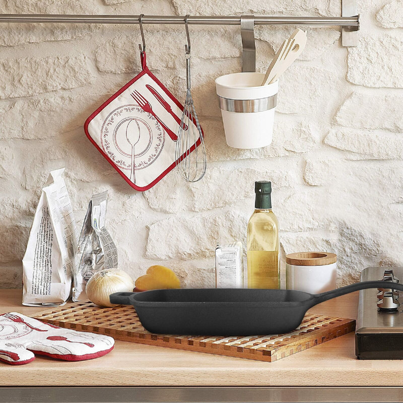 CHCI Series Commercial Chef 10.5" Cast Iron Square Grill Pan