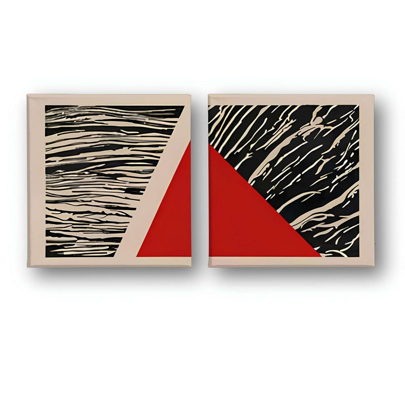 Stylish Decorative Canvas Paintings (2 Pieces), 12 x 12 Inches | 100% Canvas with 100% Wooden Frame | Perfect for Living Room, Bedroom, or Office Decor, Adds Elegance and Modern Touch to Any Space