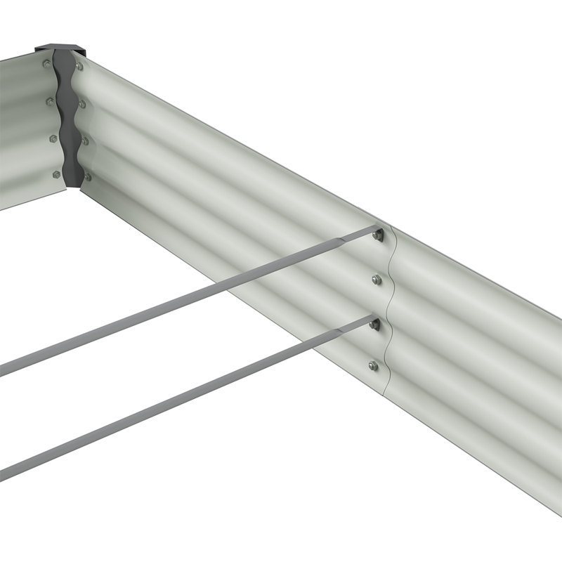 Metal Raised Garden Bed, 30" H x 180" W x 90" D, Grey