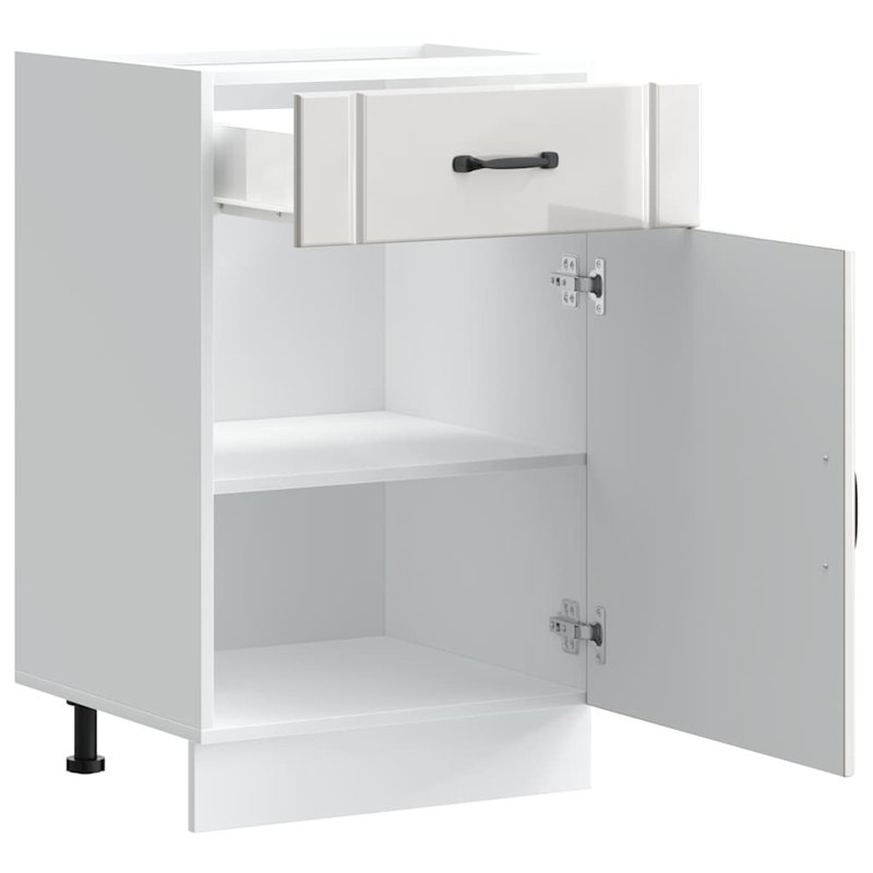Kitchen Base Cabinet Lucca Engineered Wood, High Gloss White