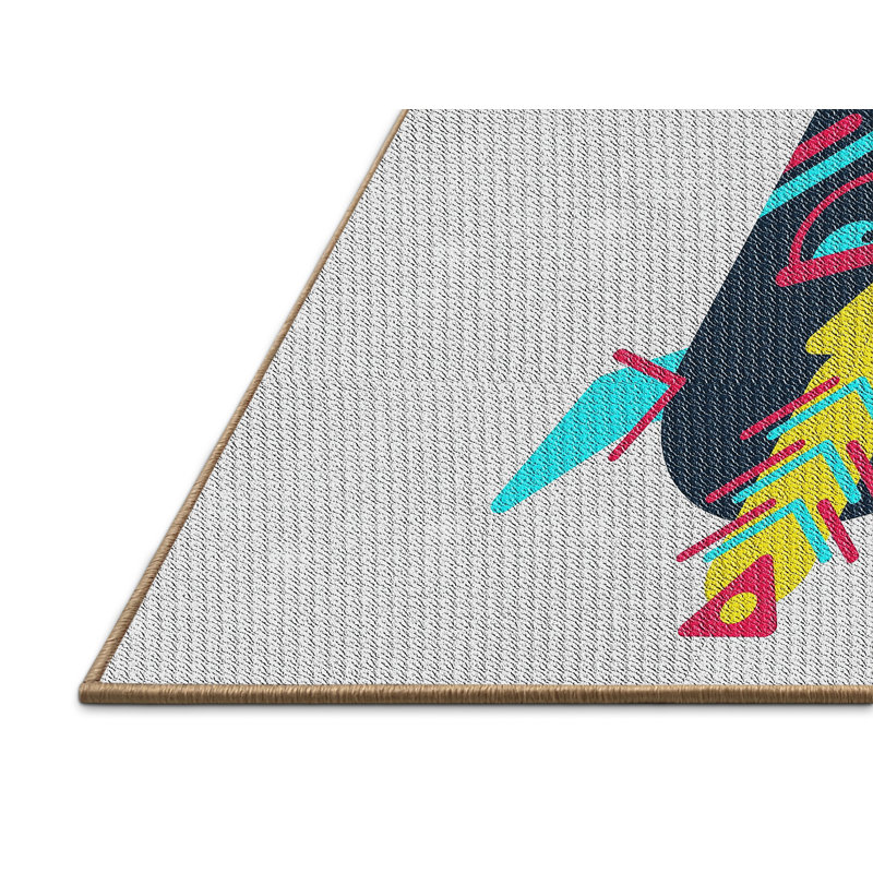 Tapis gris / noir / rose, Rectangle 5 pi x 7 pi