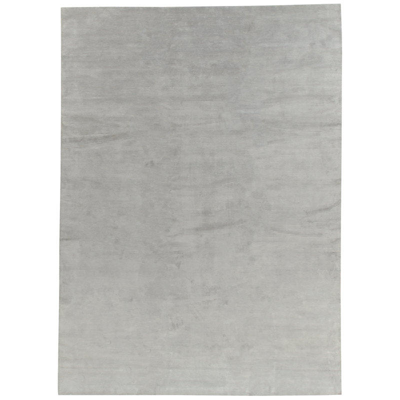 Stripe Cut and Loop Handwoven Area Rug in Gris