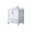 Meuble-lavabo gris foncé 30 po X P 22 po D, dessus en marbre de Carrare et ensemble de robinet-117978688