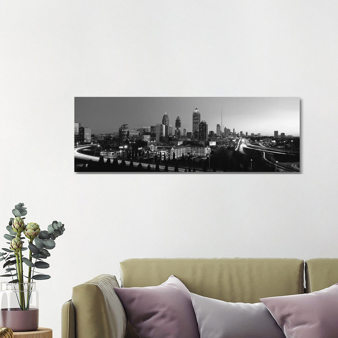 Atlanta Skyline Cityscape - Wrapped Canvas Panoramic Print