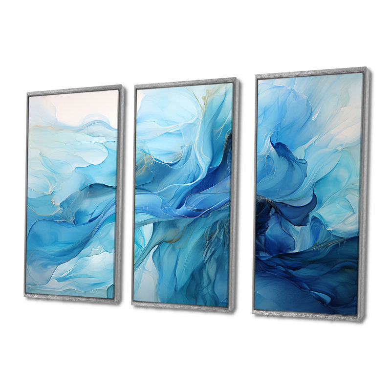 Ensemble de décoration murale océanique Rhapsody II - Impressionnisme abstrait, H 28 po x l 36 po x P 1 po