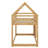 Twin Over Twin House-Shaped Rubber Wood Floor Bunk Bed – Ladder & Guardrails Included-119283227