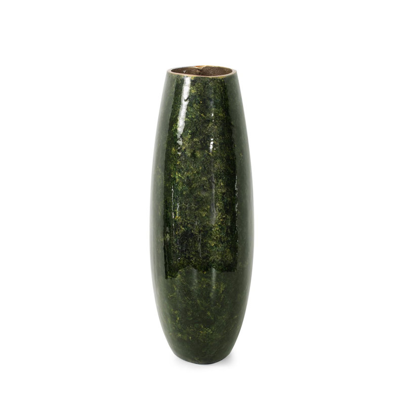 Renaldi Emerald Gold Torpedo Vase- Medium, 13" H x 8" W x 5" D