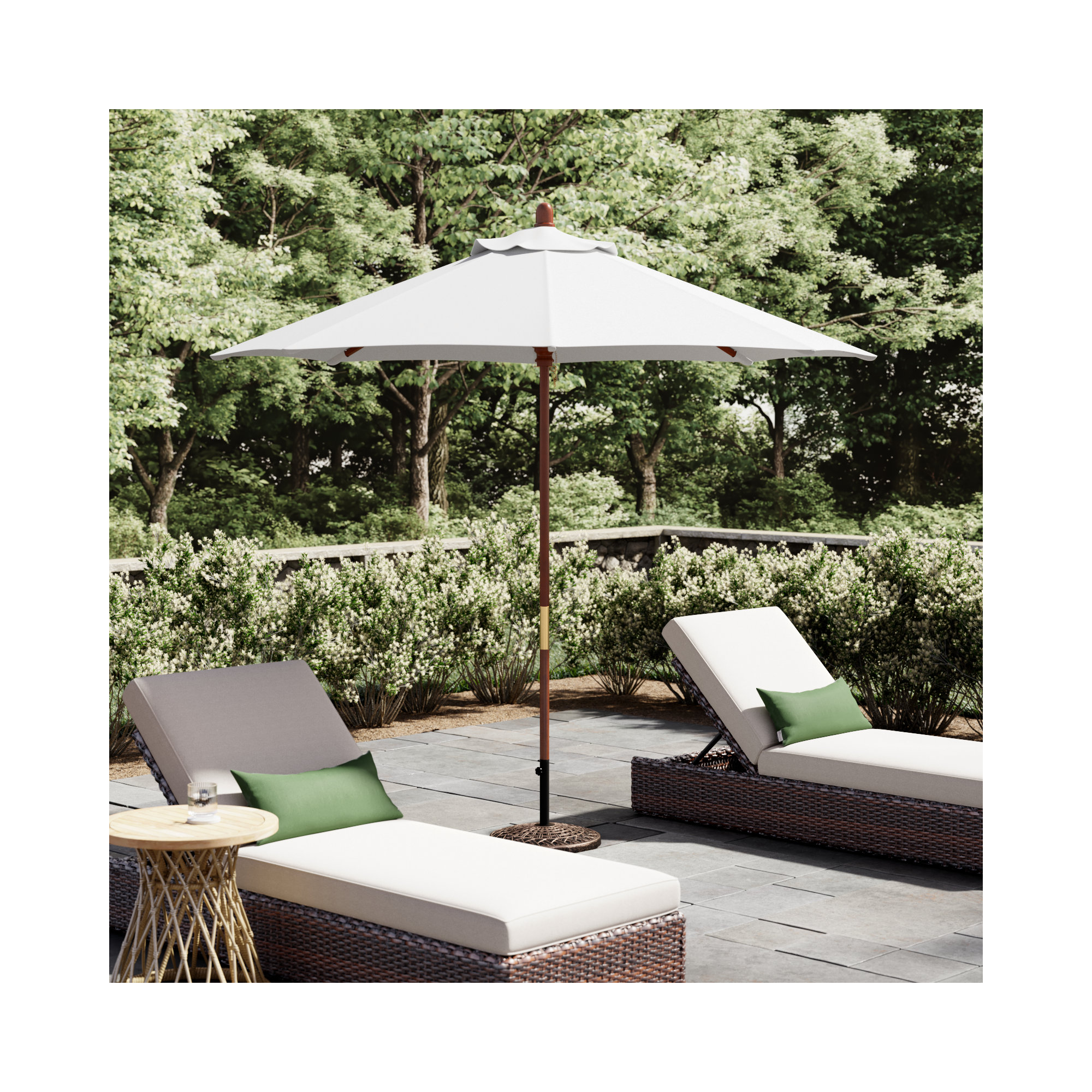 Manford 108'' Outdoor Umbrella, White - Olefin