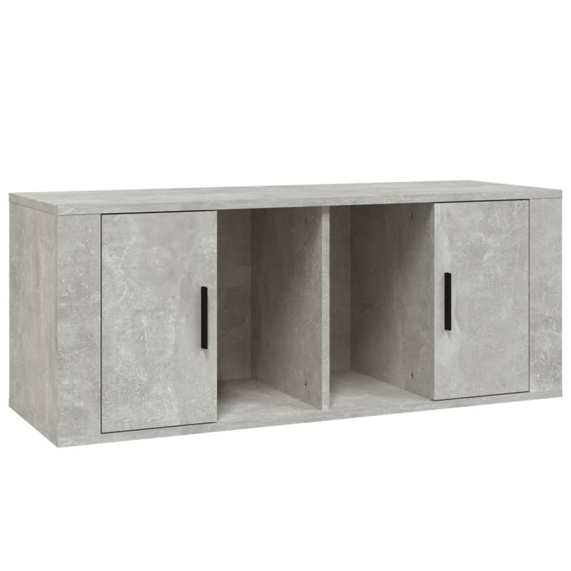 Karnesha Unfinished TV Stand, Concrete Grey