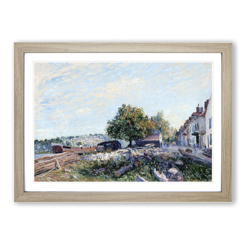 Saint Mammes Morning by Alfred Sisley - Picture Frame Painting, Oak Framed, 48cm H x 65cm W x 2cm D