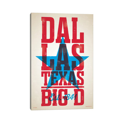 Dallas Letterpress Style by Jim Zahniser - Print on Canvas