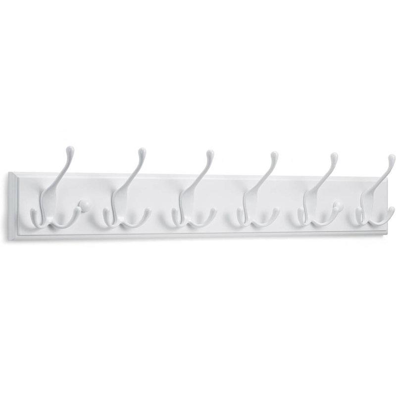 Wall 6 - Hook Coat Rack, White