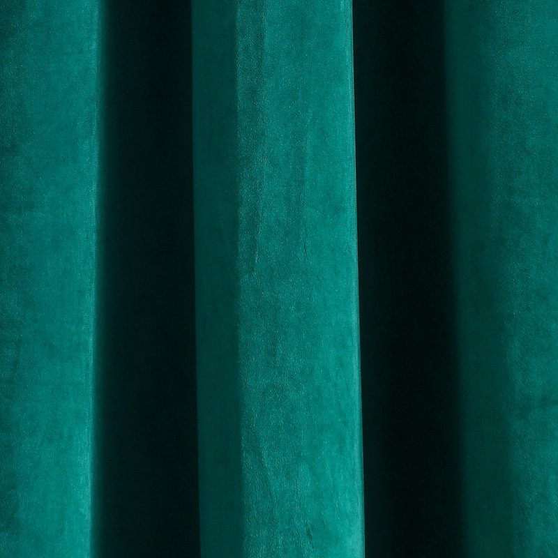 Paire de rideaux isolants Prima Velvet, l 38 po x L 84 po, Bleu sarcelle / vert