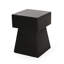 Table d'appoint noire en béton léger, sans assemblage requis, forme piédestal, moderne - l 14,01 po x H 18,79 po, forme d'oxyde de magnésium 14,01 po de profondeur, 18,79 po de hauteur, moderne, oxyde, contemporain