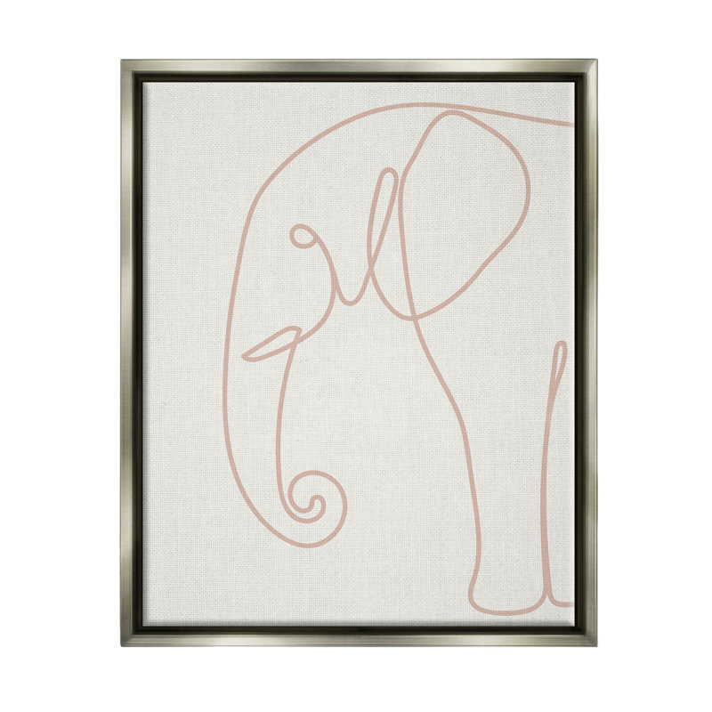 «Elephant Doodle Outline Shape - Floater Frame», impression sur toile, H 31 po x l 25 po x P 1,7 po