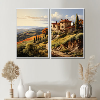 Crossett - Ensemble de 2 reproductions d'art sur toile beige