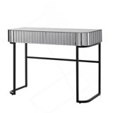 39" Mirrored Makeup Vanity Table With Stainless Steel Base, Mirrored Console Dressing Table With 2 Drawers,Versatile Desk For Bedroom And Office