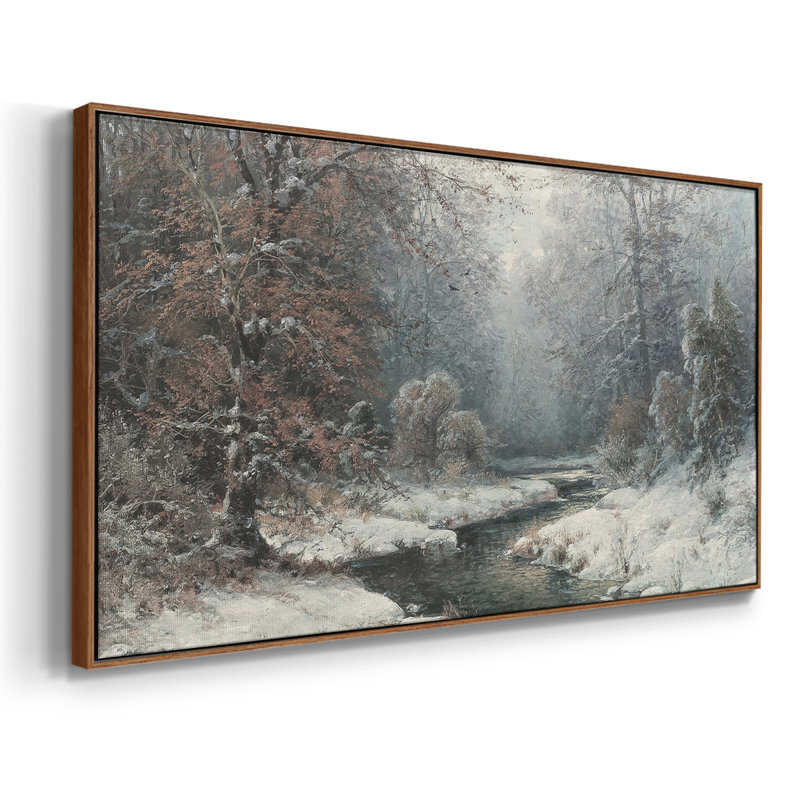 Série paysage - CDXV III - Toile tendue avec châssis encadré - Prêt à être accroché, Argent argent, H 17 po x l 33 po