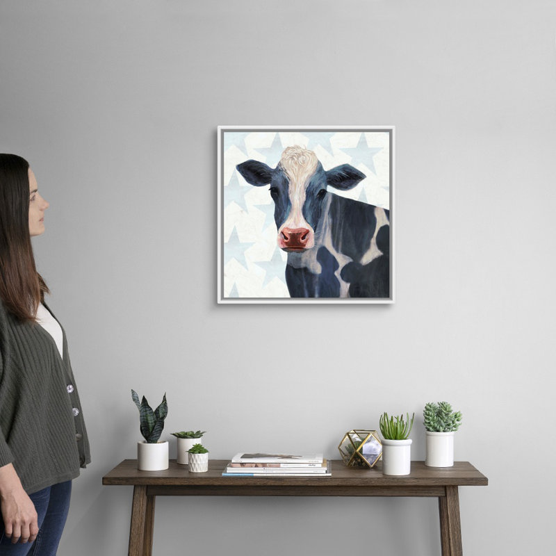 «Patriotic Farm I», art mural sur toile, H 22 po x l 22 po x P 2 po, Toile avec cadre blanc