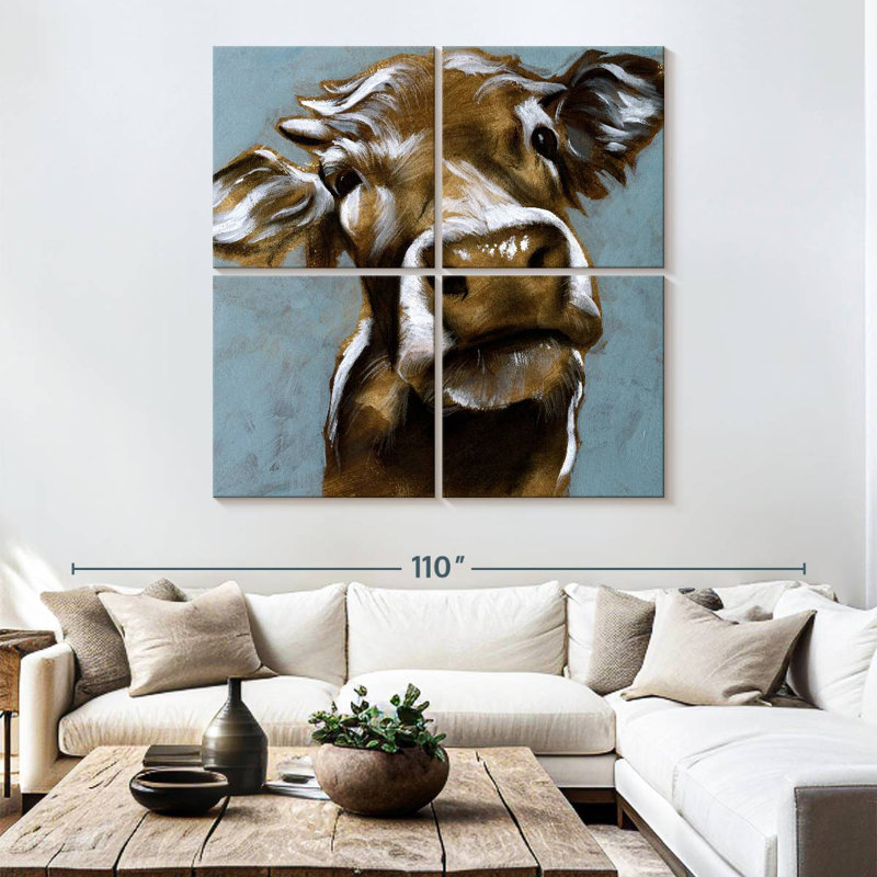 Brampt Cow Kisses I, 74" H x 74" W