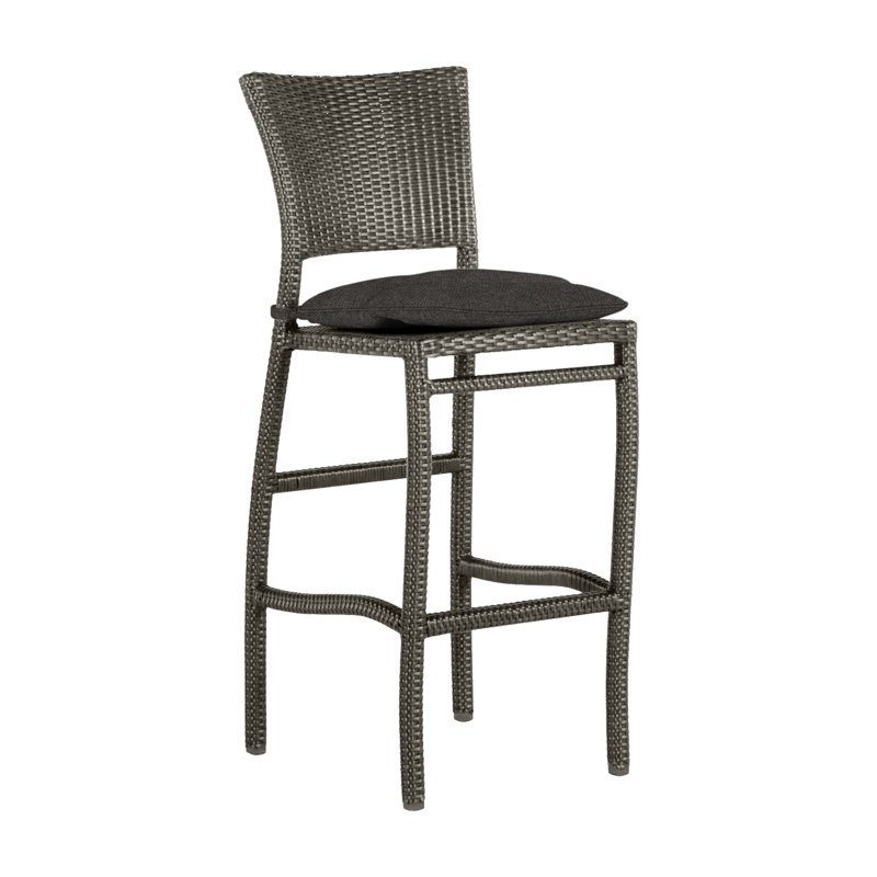 Tabouret de bar extérieur en résine tressée 30 po Skye, Welt, Gris ardoise, Fossile de Vérone