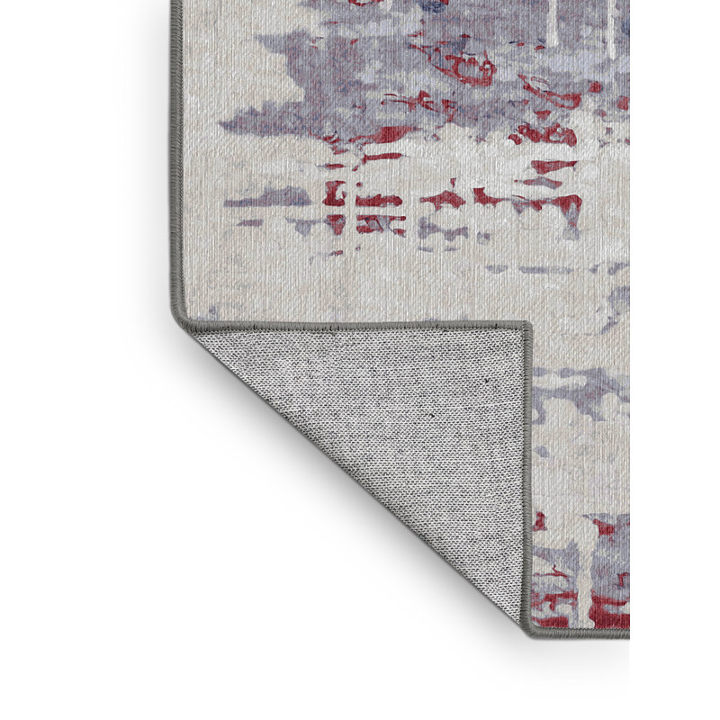 Tapis gris lavable à la machine, Carré 5 pi